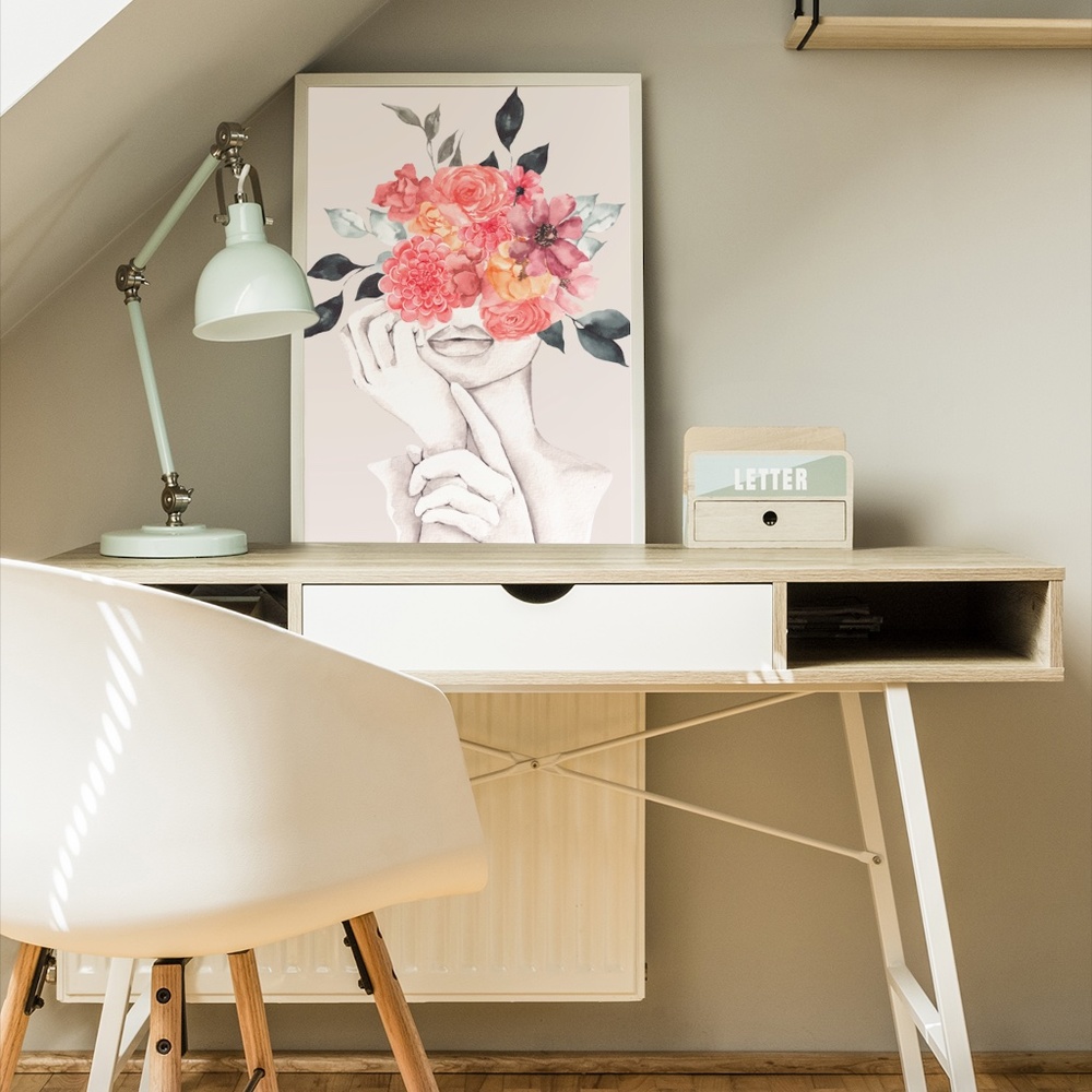 Abstract Floral Woman Wall Art Print Unframed - Picture 6 of 16
